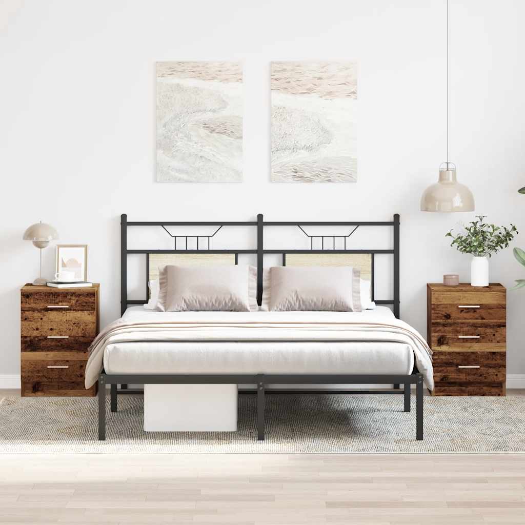 vidaXL Szafki nocne 2 szt. Stare drewno 38x35x55 cm Drewno klejone