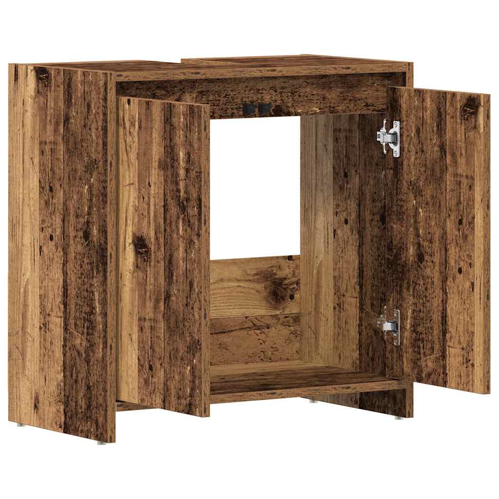 vidaXL Szafka pod umywalkę, stare drewno, 60x33x60 cm