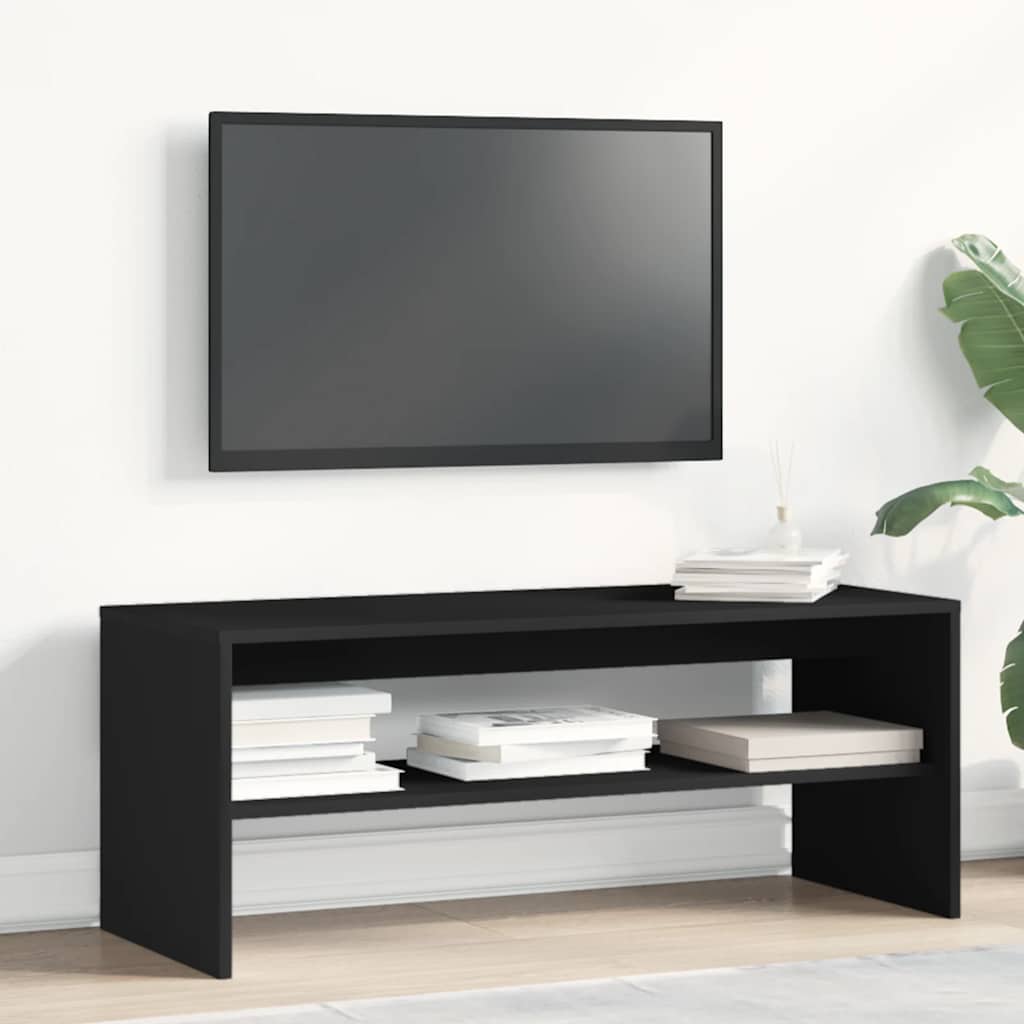 vidaXL Szafka pod TV, czarna, 100 x 40 x 40 cm, płyta wiórowa