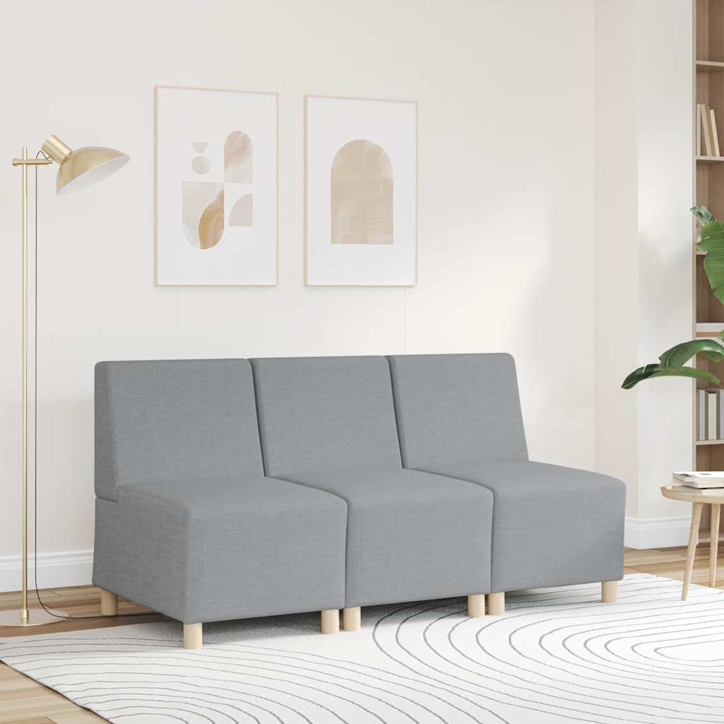 vidaXL Modułowa sofa bez podłokietników, jasnoszara, 55 cm, materiał
