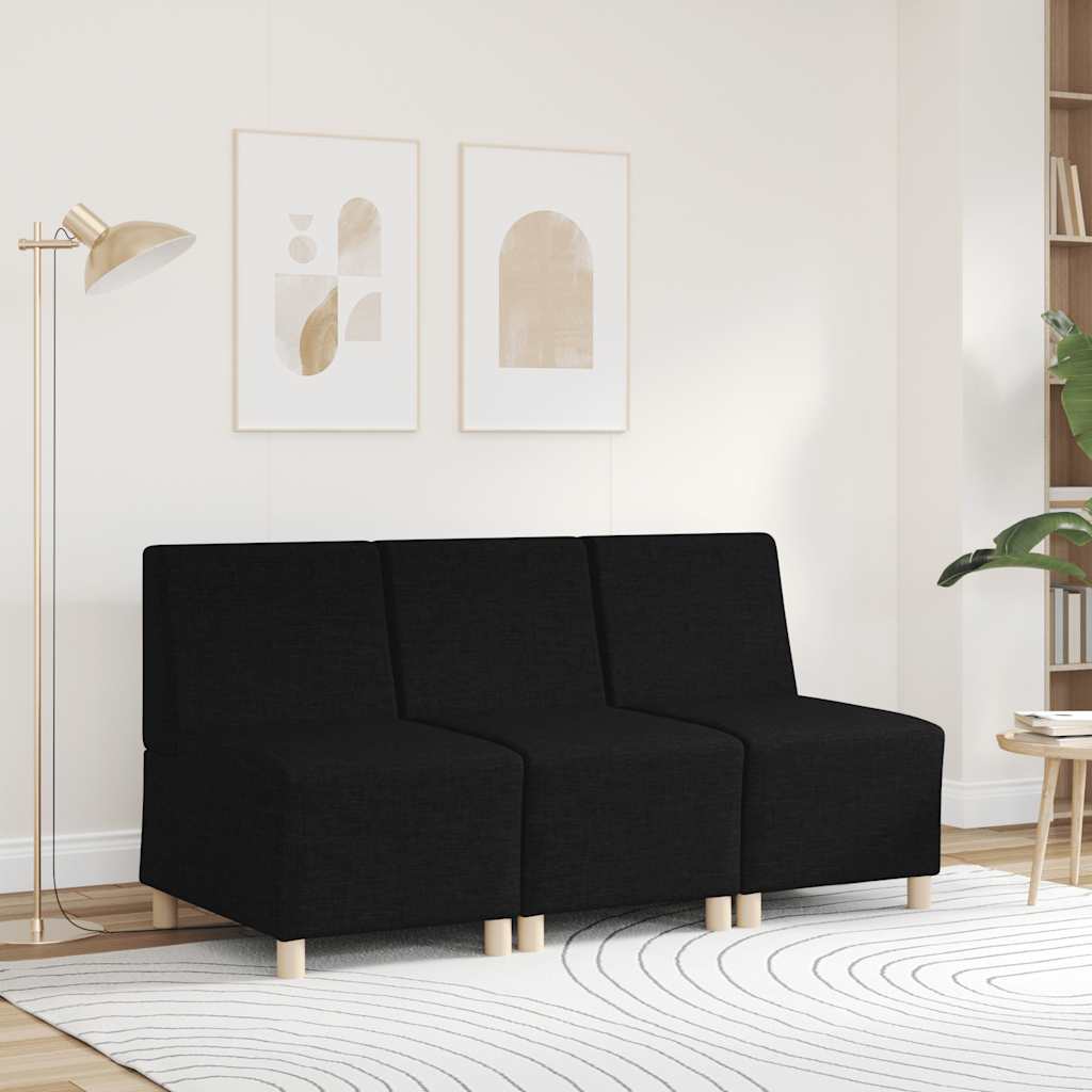vidaXL Modułowa sofa bez podłokietników, czarna, 55 cm, materiał