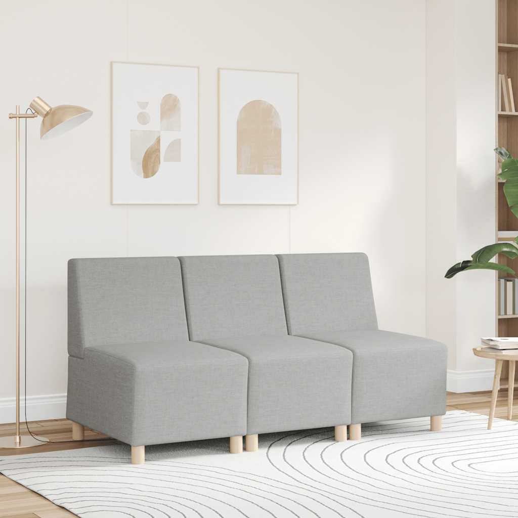 vidaXL Modułowa sofa bez podłokietników Szary chmur tkanina