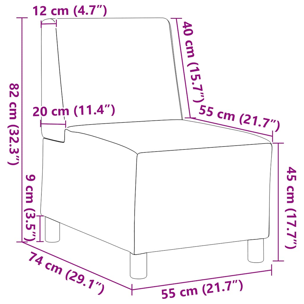 vidaXL Modułowa sofa bez podłokietników Szary chmur tkanina