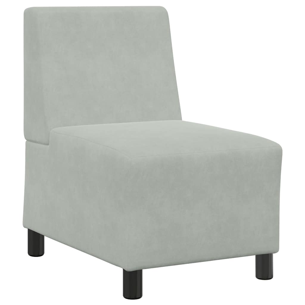 vidaXL Modułowa sofa bez podłokietników Jasnoszara 55 cm Aksamit