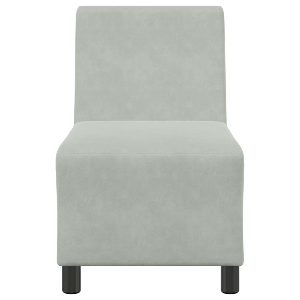vidaXL Modułowa sofa bez podłokietników Jasnoszara 55 cm Aksamit