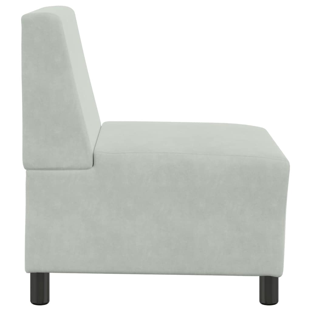 vidaXL Modułowa sofa bez podłokietników Jasnoszara 55 cm Aksamit