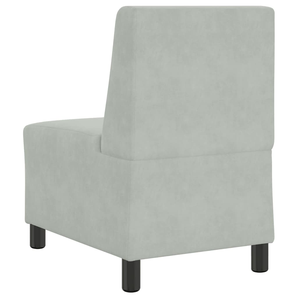 vidaXL Modułowa sofa bez podłokietników Jasnoszara 55 cm Aksamit