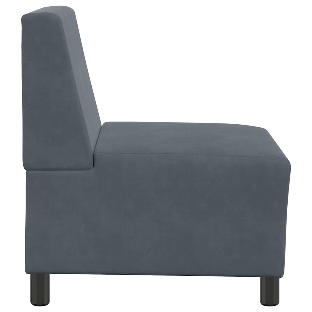 vidaXL Modułowa sofa bez podłokietników Ciemnoszara 55 cm Aksamit