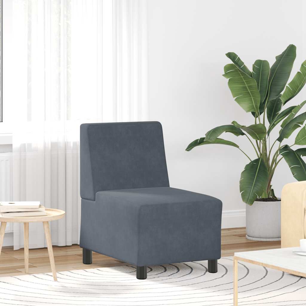 vidaXL Modułowa sofa bez podłokietników Ciemnoszara 55 cm Aksamit