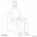 vidaXL | Modułowa sofa bez podłokietników | Czarny 55 x 74 x 82 cm Aksamit
