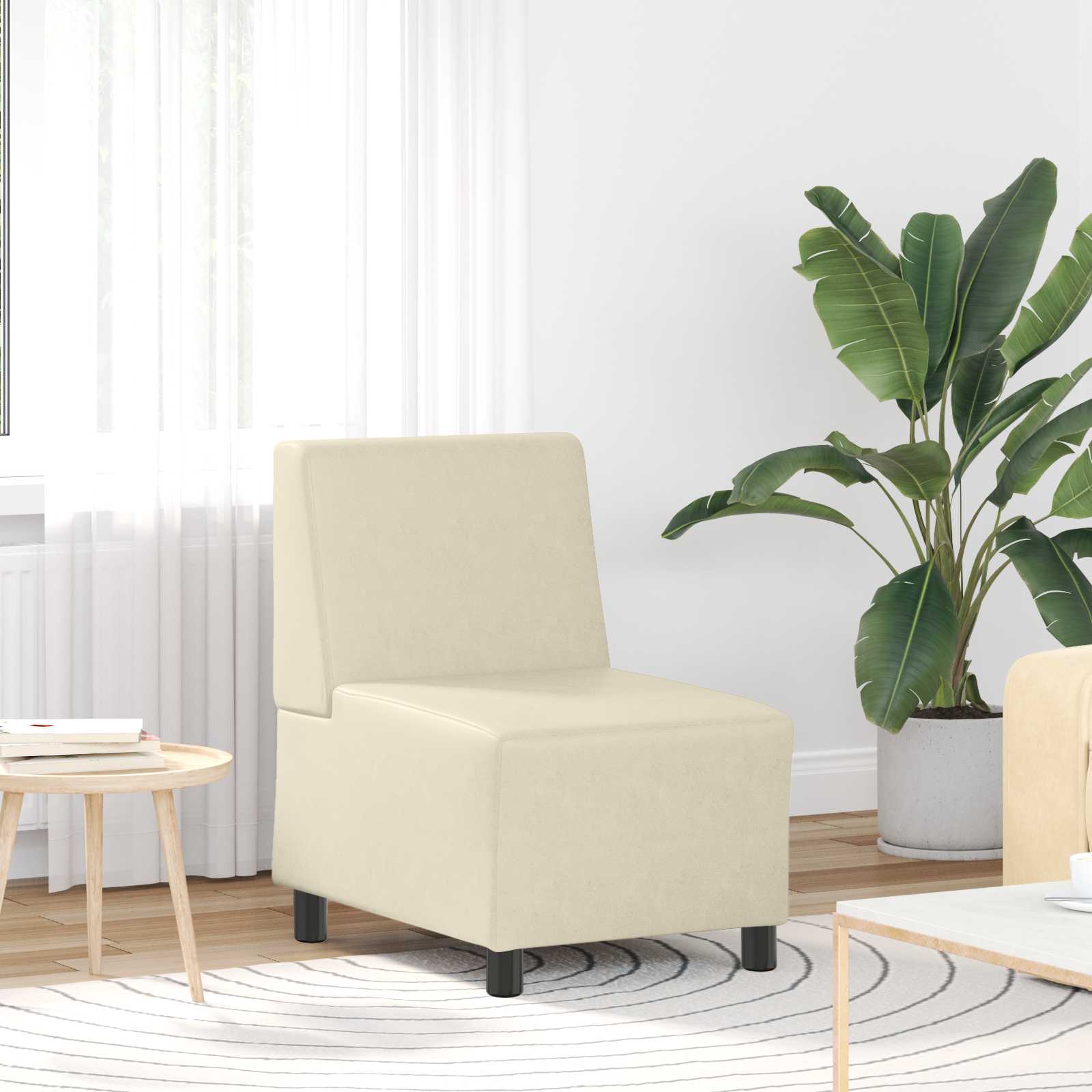 vidaXL Modułowa sofa bez podłokietników Kremowy 55 x 74 x 82 cm