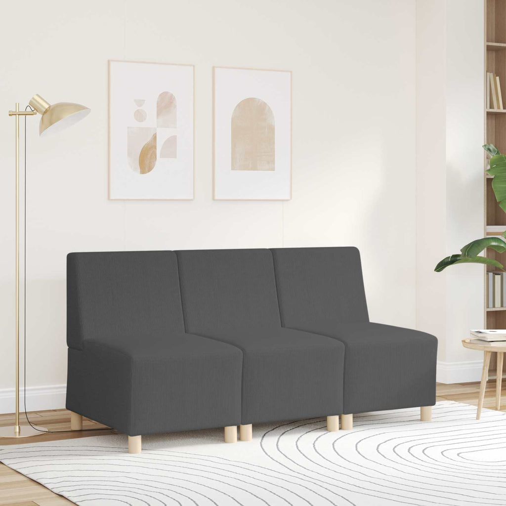 vidaXL | Modułowa sofa bez podłokietników | Ciemnoszary 55 x 74 x 82 cm
