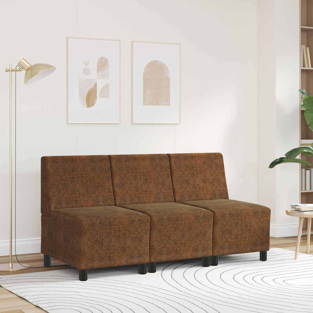 vidaXL Modułowa sofa bez podłokietników Brązowy 55 x 74 x 82 cm