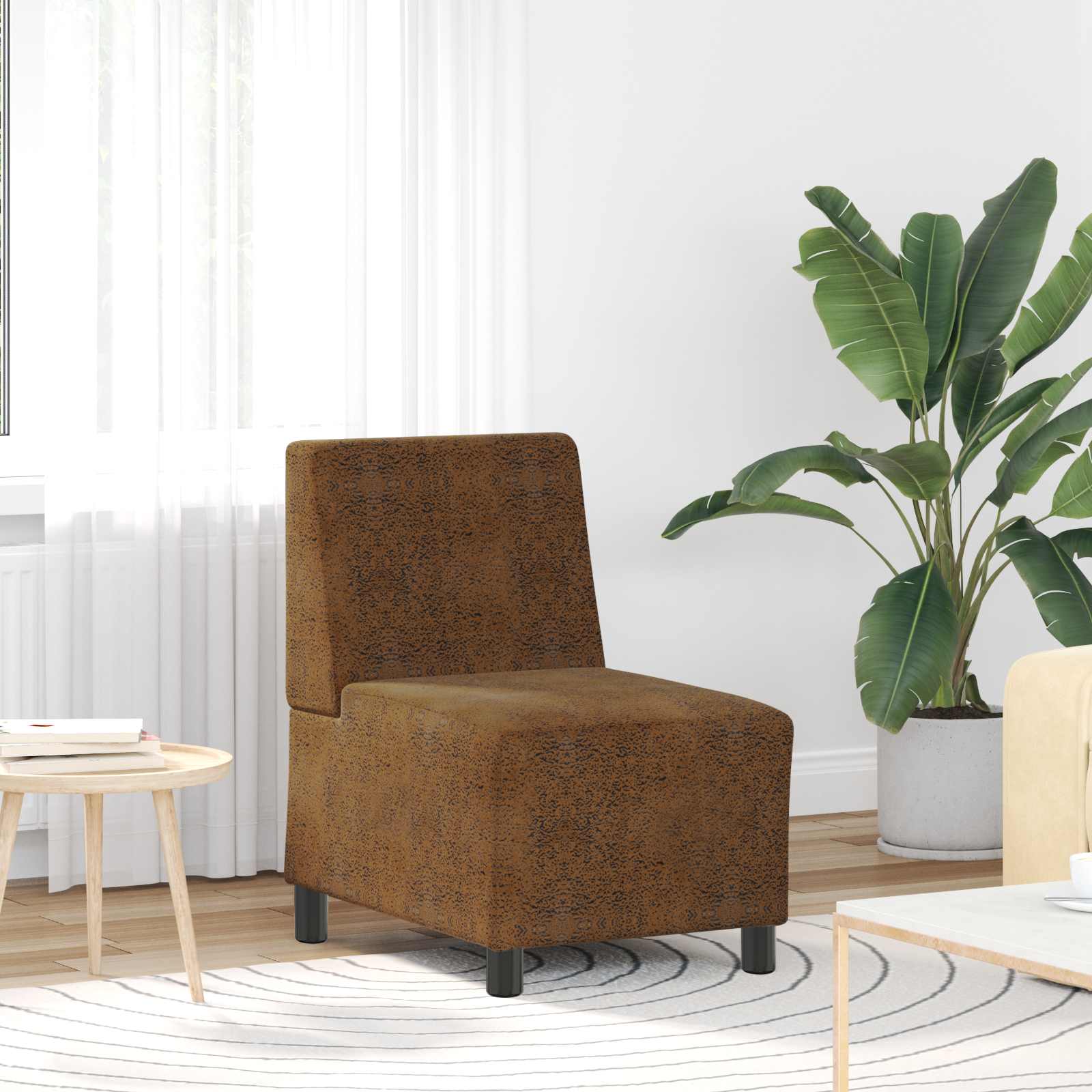 vidaXL Modułowa sofa bez podłokietników Brązowy 55 x 74 x 82 cm