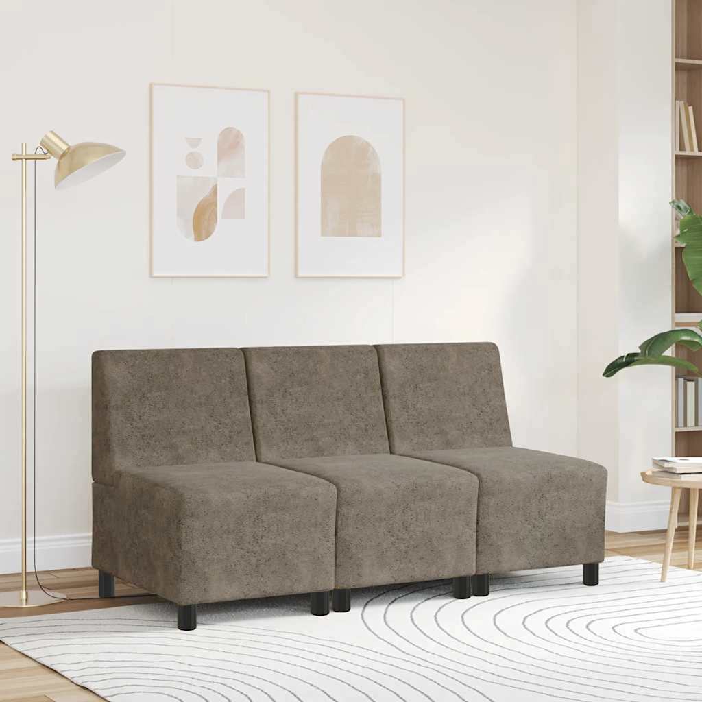 vidaXL Modułowa sofa bez podłokietników Ciemnoszara 55 cm Skóra syntetyczna zamszowa