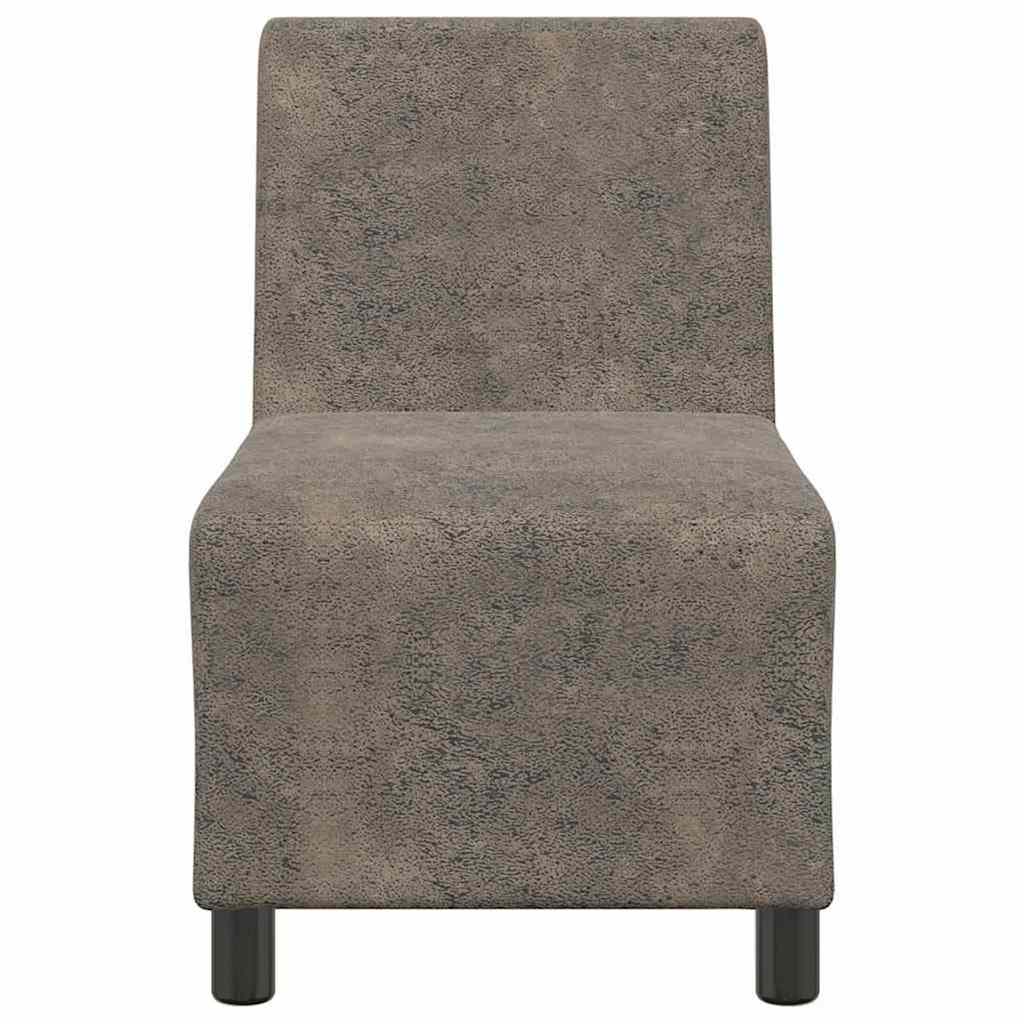 vidaXL Modułowa sofa bez podłokietników Ciemnoszara 55 cm Skóra syntetyczna zamszowa