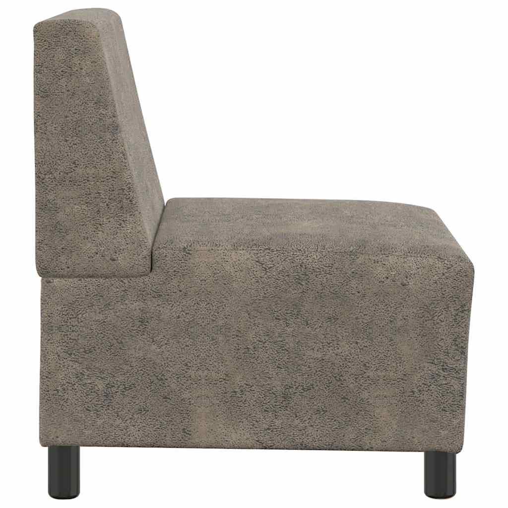 vidaXL Modułowa sofa bez podłokietników Ciemnoszara 55 cm Skóra syntetyczna zamszowa