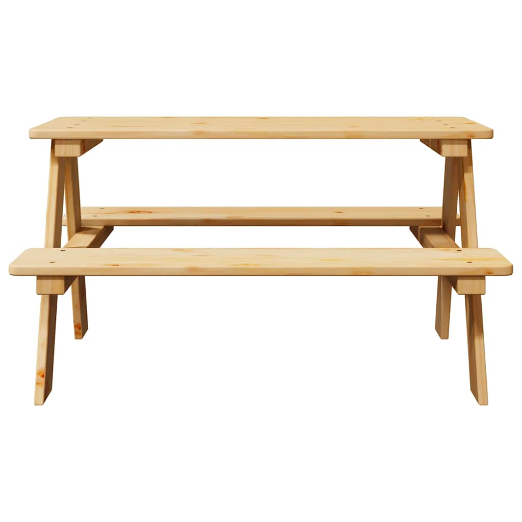 vidaXL Stół dziecięcy z ławkami "IRUN" 90x79,5x50 cm Drewno lite