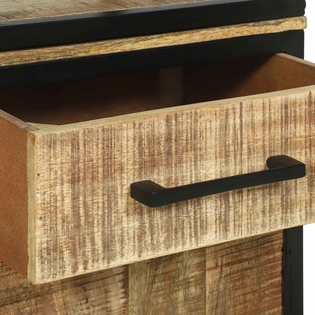 vidaXL Highboard z szufladą Brązowy 70 x 35 x 180 cm Drewno z mango