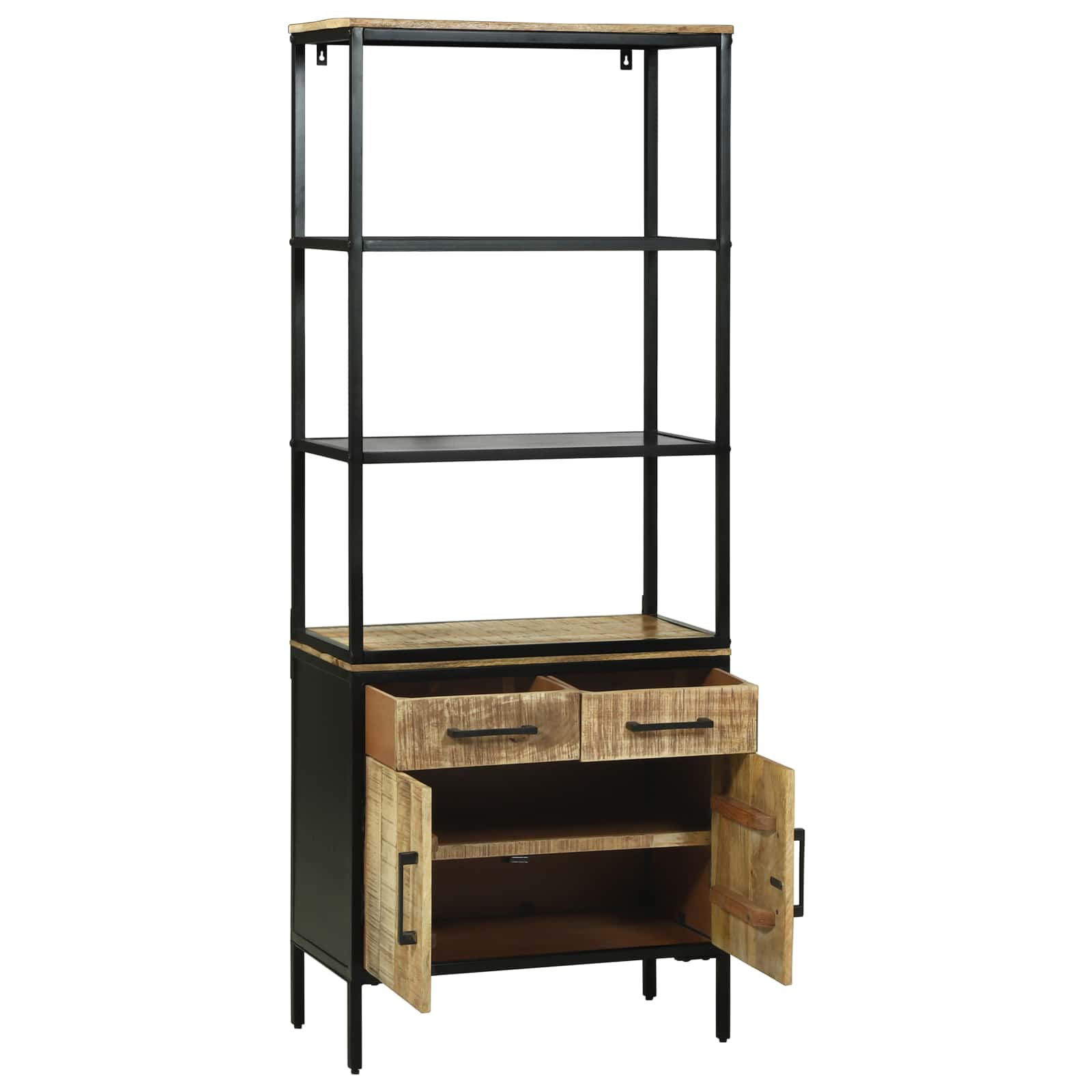 vidaXL Highboard z szufladą Brązowy 70 x 35 x 180 cm Drewno z mango