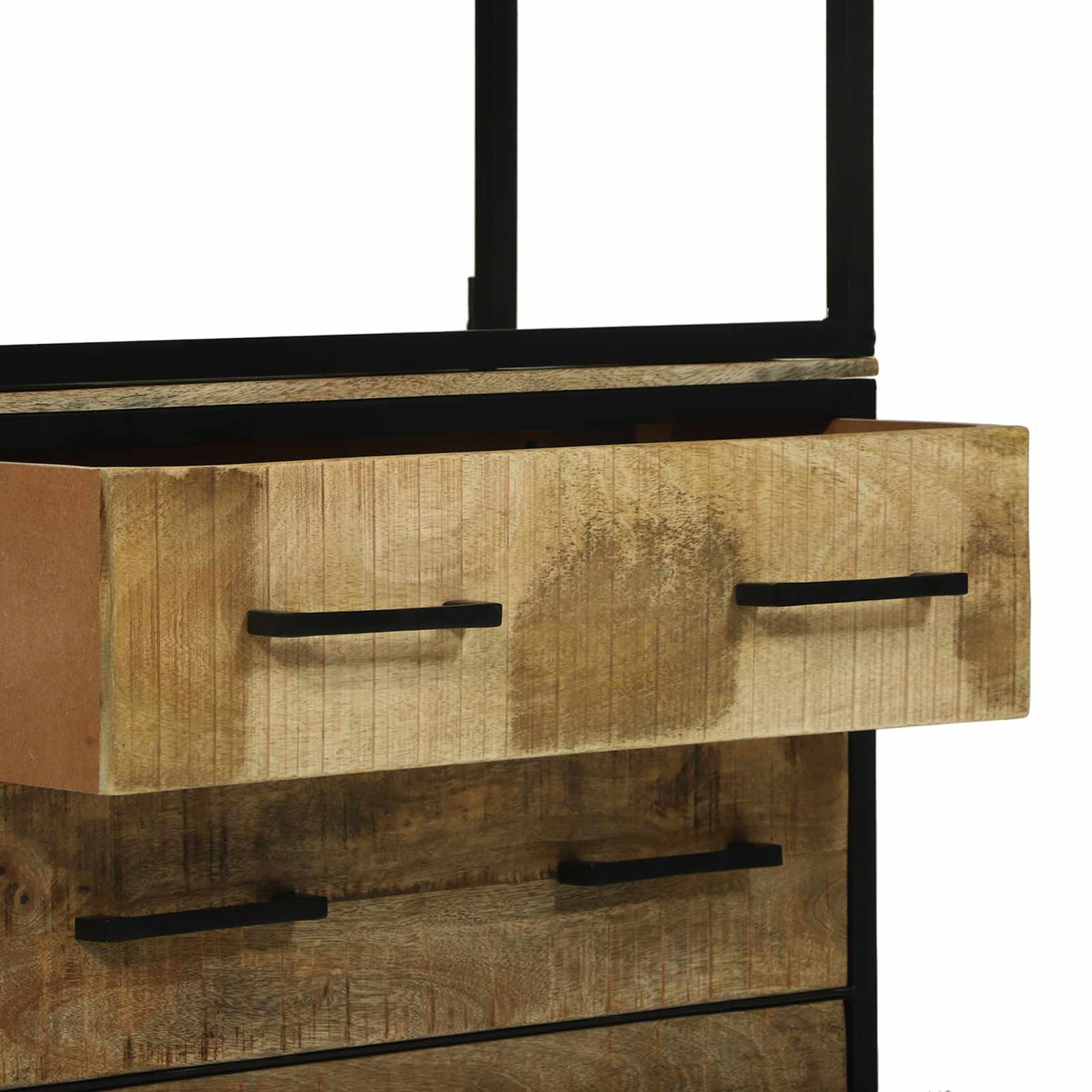 vidaXL Highboard z szufladą Brązowy 70 x 35 x 180 cm Drewno z mango