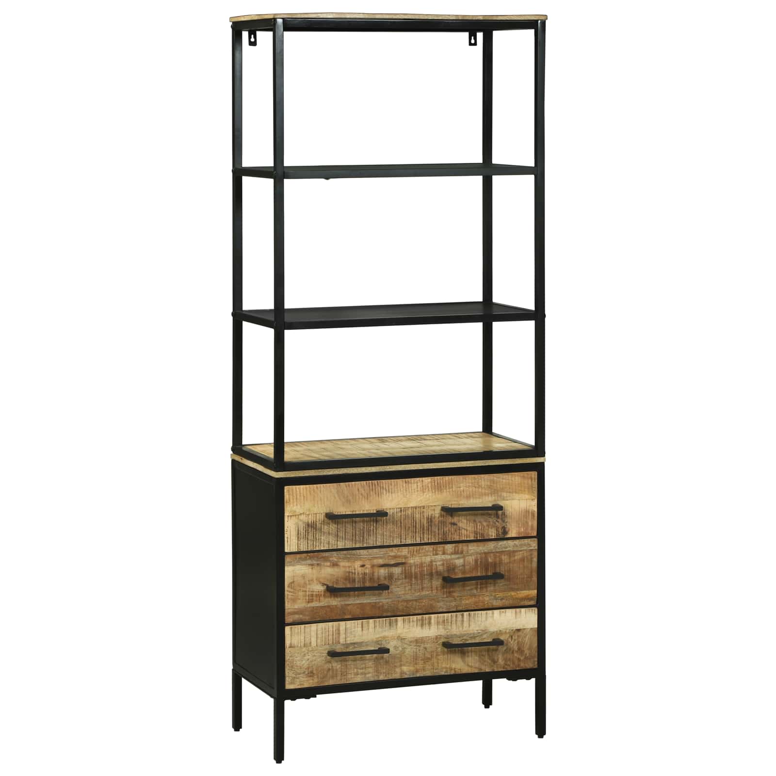 vidaXL Highboard z szufladą Brązowy 70 x 35 x 180 cm Drewno z mango