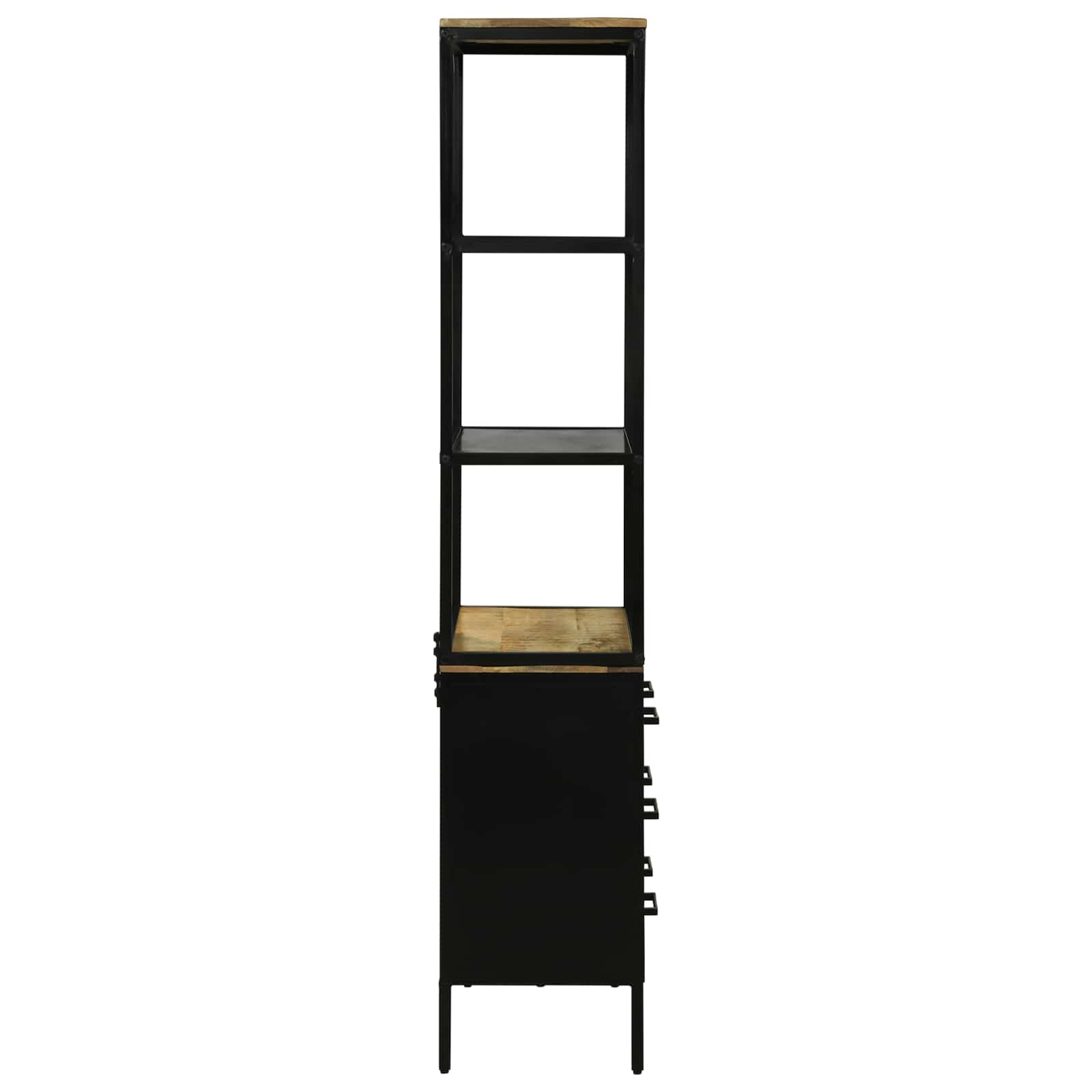 vidaXL Highboard z szufladą Brązowy 70 x 35 x 180 cm Drewno z mango