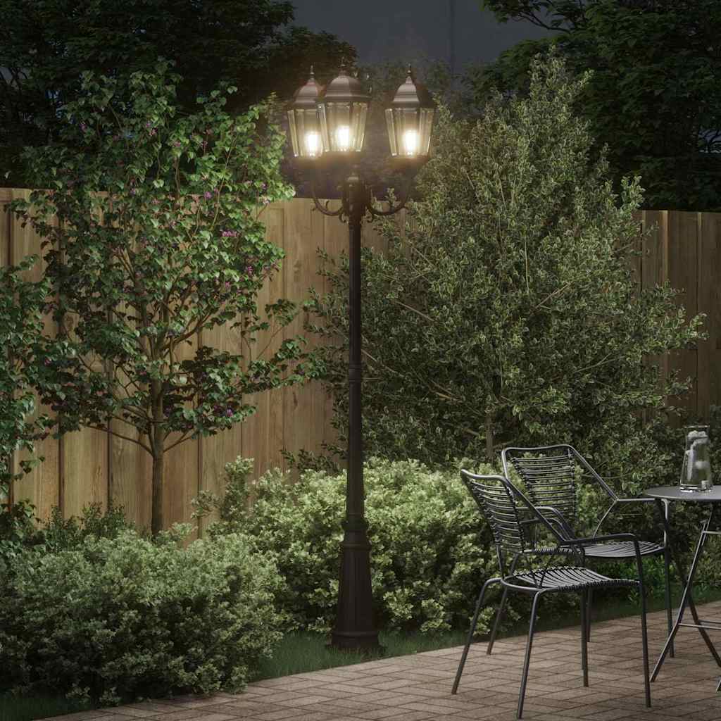 vidaXL Lampa ogrodowa kolor bronzu 61 x 53 x 235 cm Aluminium i szkło