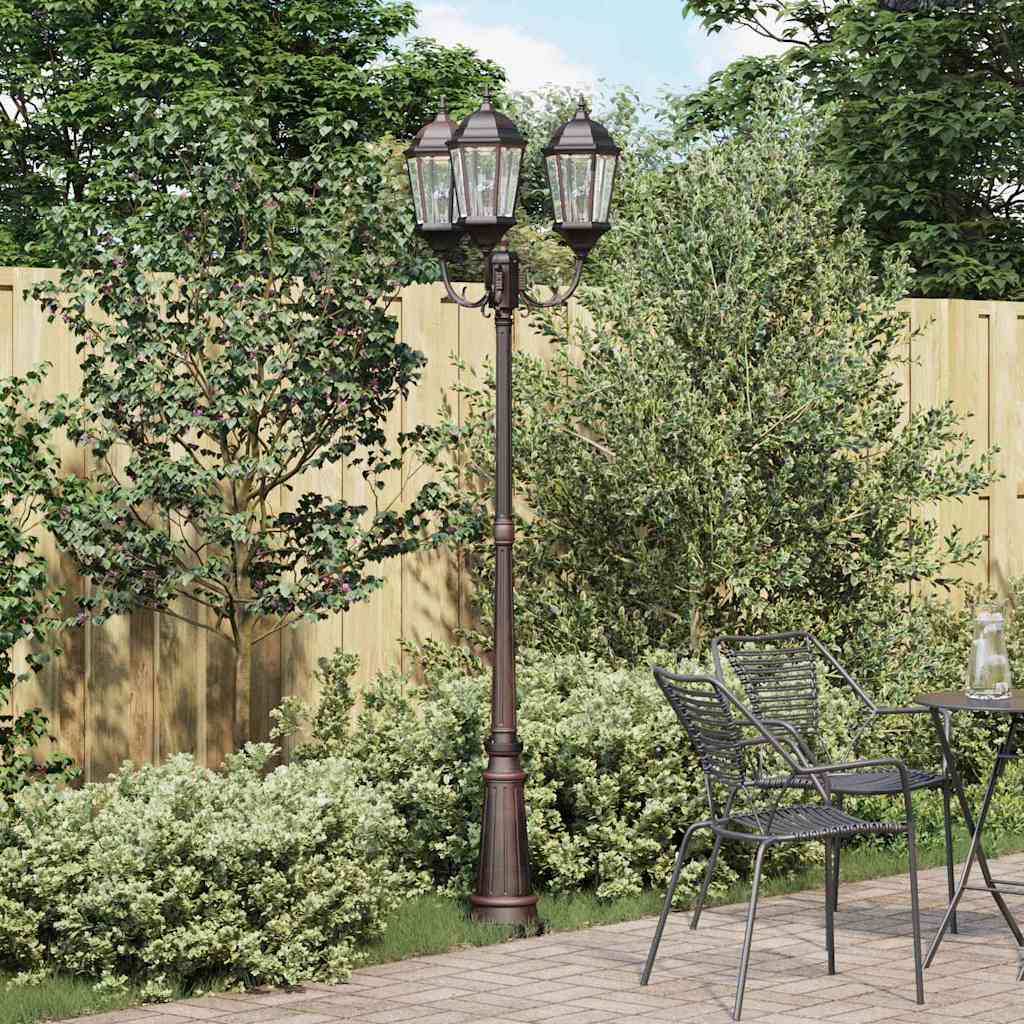 vidaXL Lampa ogrodowa kolor bronzu 61 x 53 x 235 cm Aluminium i szkło