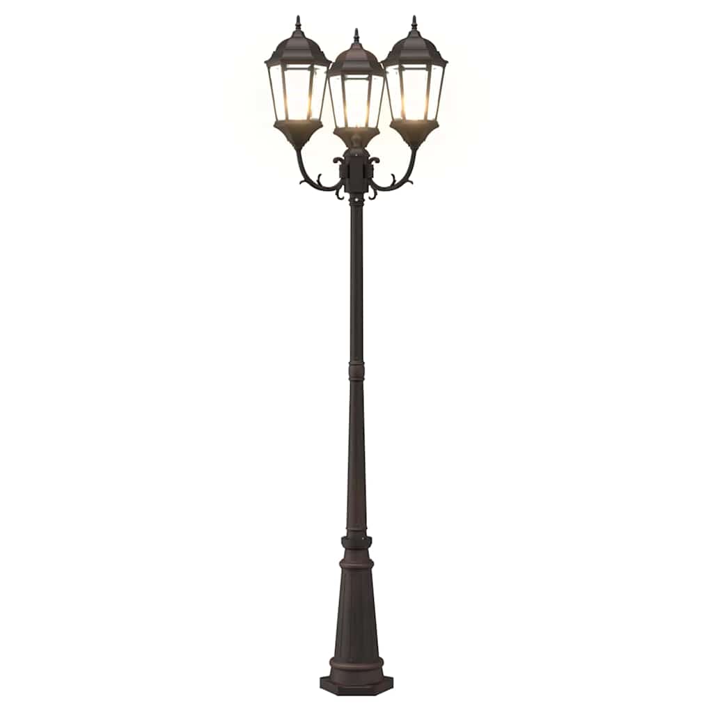 vidaXL Lampa ogrodowa kolor bronzu 61 x 53 x 235 cm Aluminium i szkło