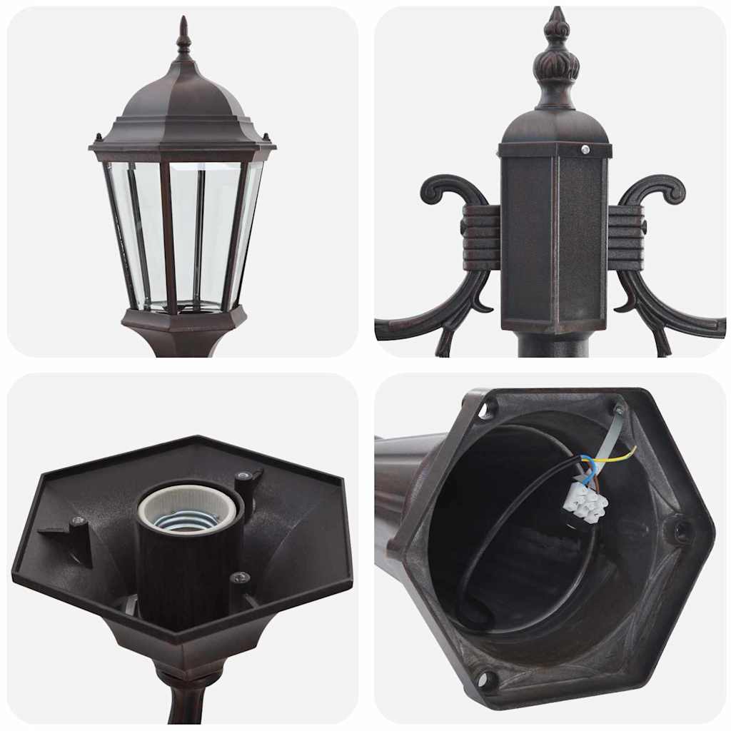 vidaXL Lampa ogrodowa kolor bronzu 68 x 20 x 235 cm Aluminium i szkło