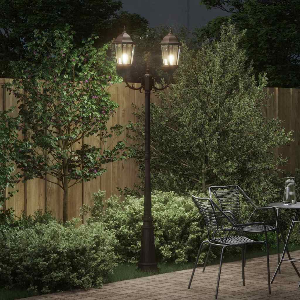 vidaXL Lampa ogrodowa kolor bronzu 68 x 20 x 235 cm Aluminium i szkło