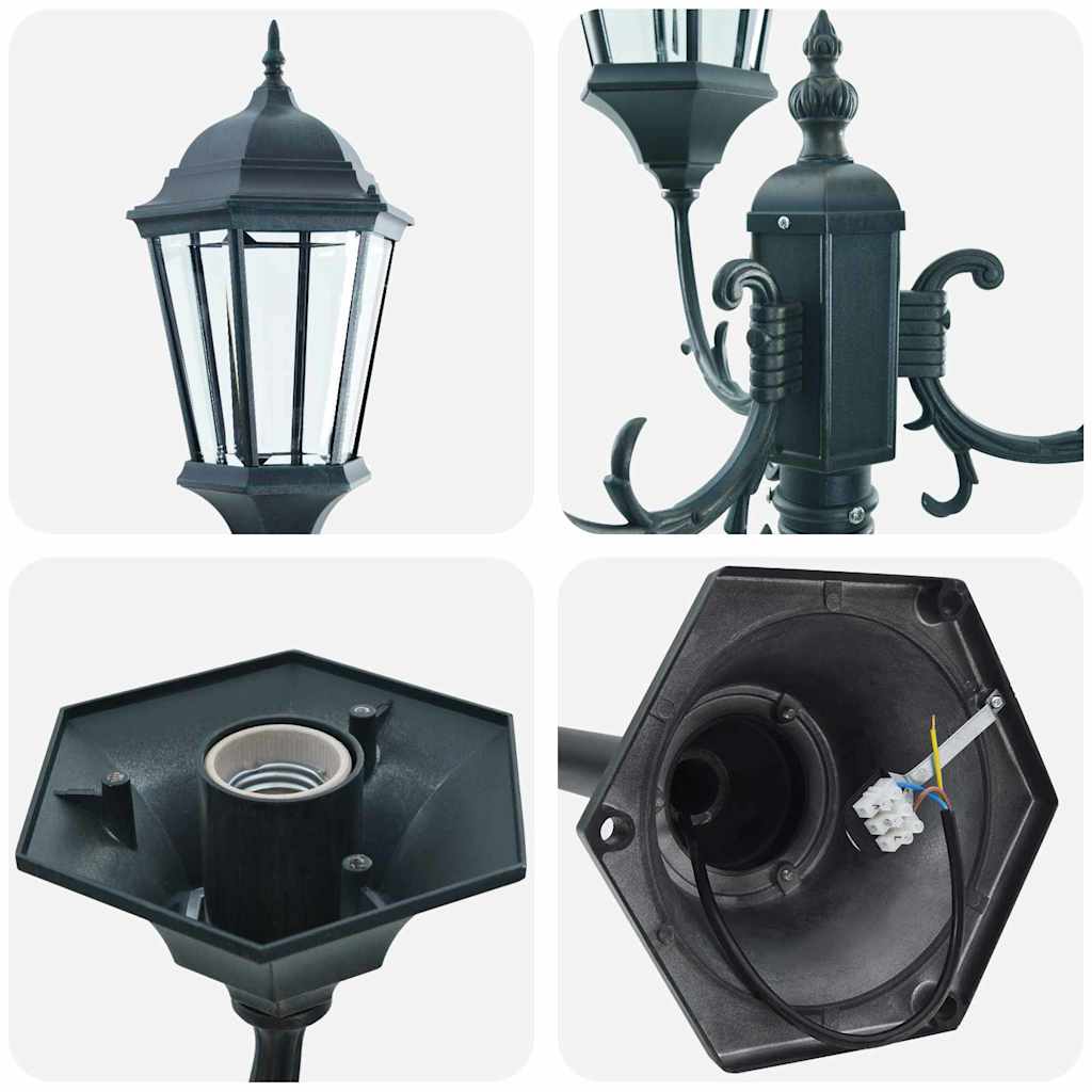 vidaXL Lampa ogrodowa Vintage szczotkowana zieleń 57 x 49 x 241 cm