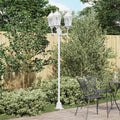 vidaXL Lampa ogrodowa Biały 57 x 49 x 241 cm Aluminium i szkło