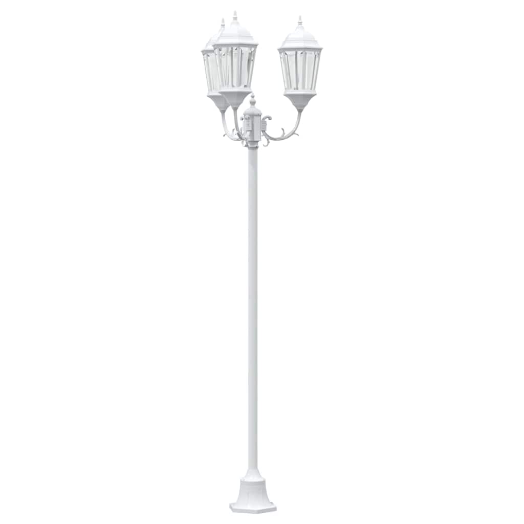 vidaXL Lampa ogrodowa Biały 57 x 49 x 241 cm Aluminium i szkło