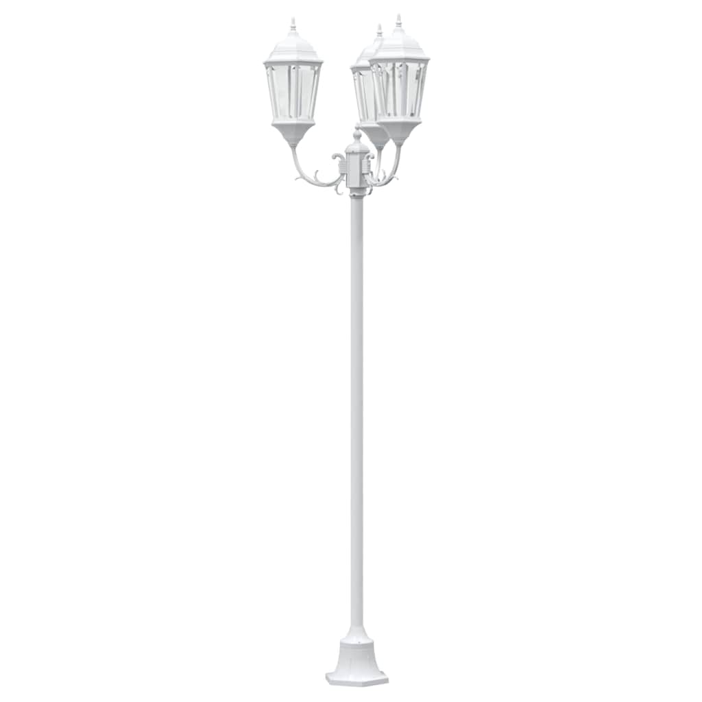 vidaXL Lampa ogrodowa Biały 57 x 49 x 241 cm Aluminium i szkło