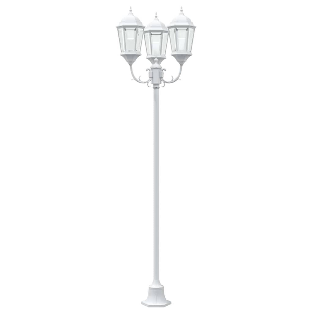 vidaXL Lampa ogrodowa Biały 57 x 49 x 241 cm Aluminium i szkło