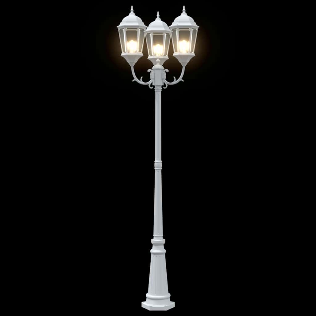 vidaXL Lampa ogrodowa Biały 57 x 49 x 241 cm Aluminium i szkło