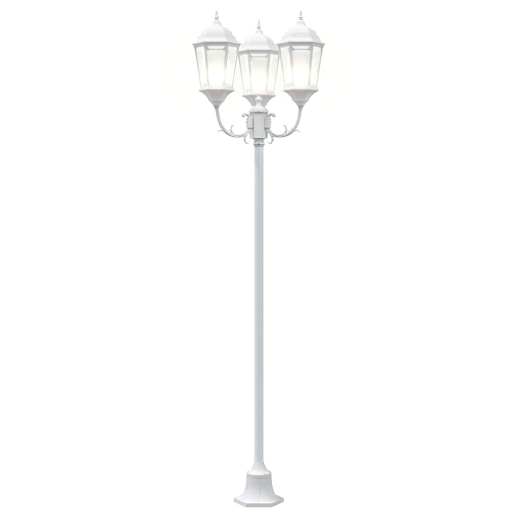 vidaXL Lampa ogrodowa Biały 57 x 49 x 241 cm Aluminium i szkło