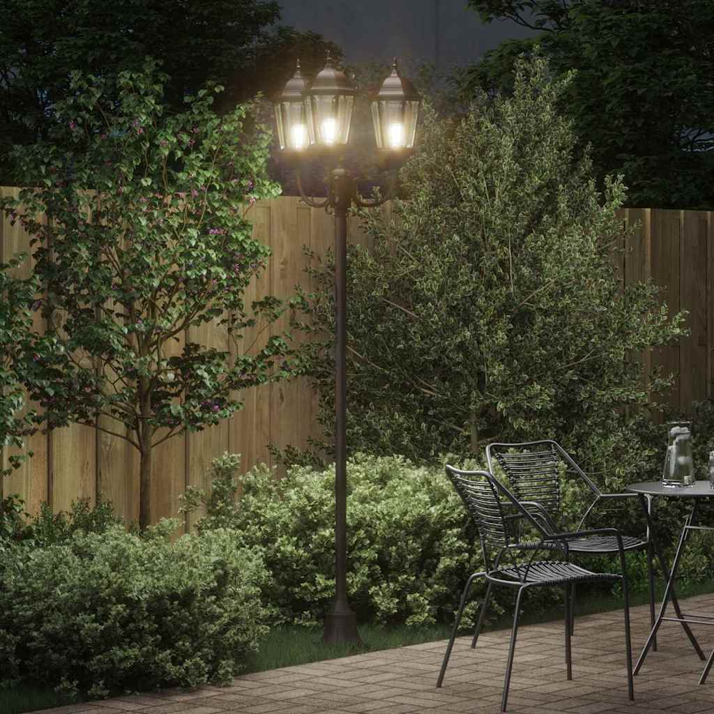 vidaXL Lampa ogrodowa kolor bronzu 57 x 49 x 241 cm Aluminium i szkło