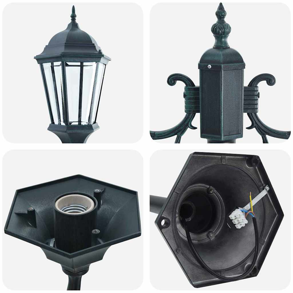 vidaXL Lampa ogrodowa Vintage szczotkowana zieleń 68 x 20 x 235 cm