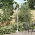 vidaXL Lampa ogrodowa Biały 68 x 20 x 235 cm Aluminium i szkło