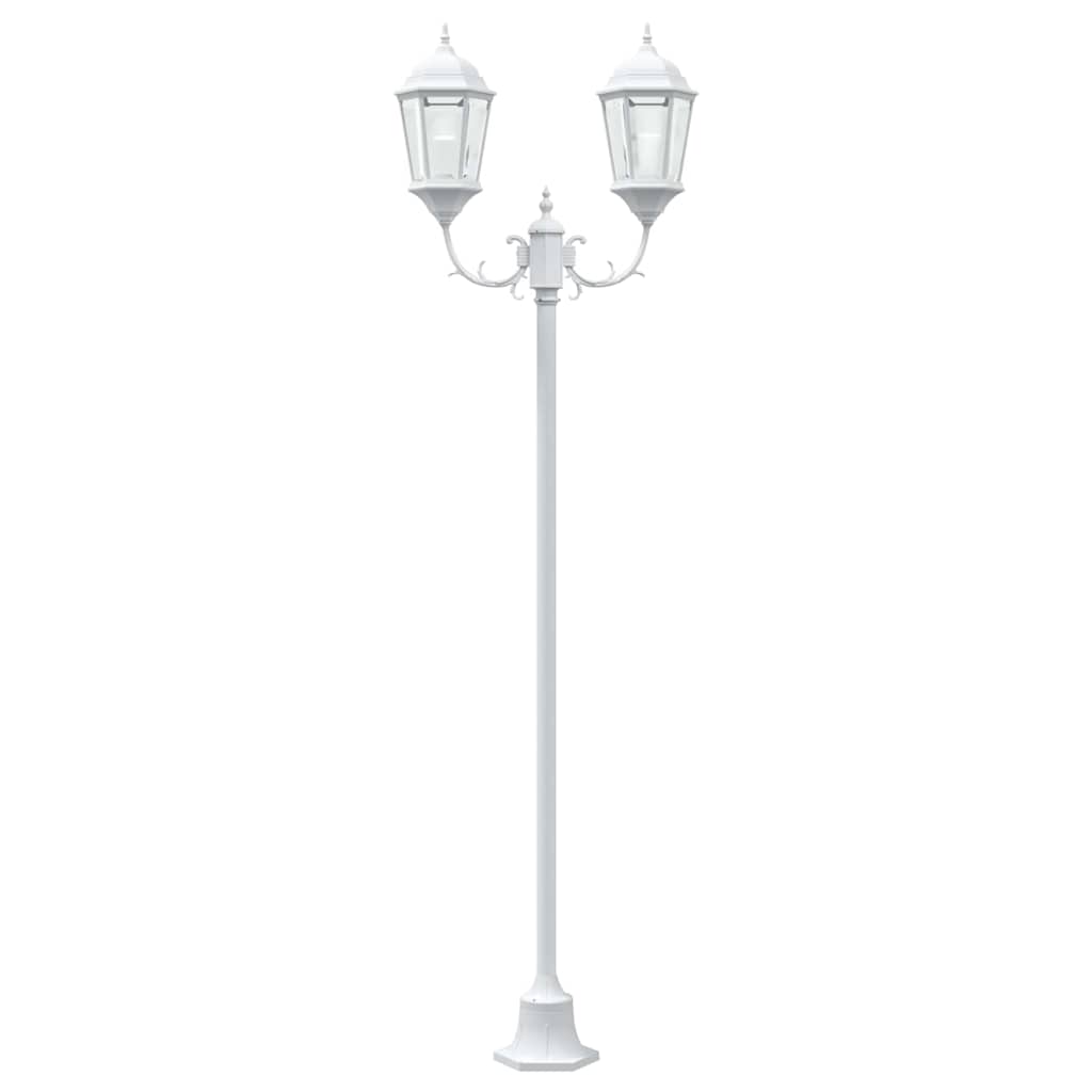 vidaXL Lampa ogrodowa Biały 68 x 20 x 235 cm Aluminium i szkło