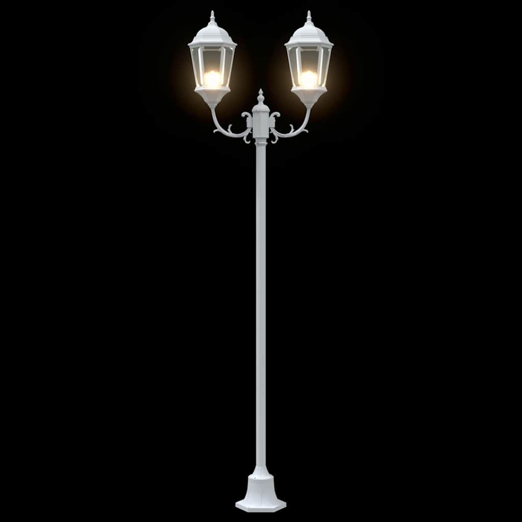 vidaXL Lampa ogrodowa Biały 68 x 20 x 235 cm Aluminium i szkło