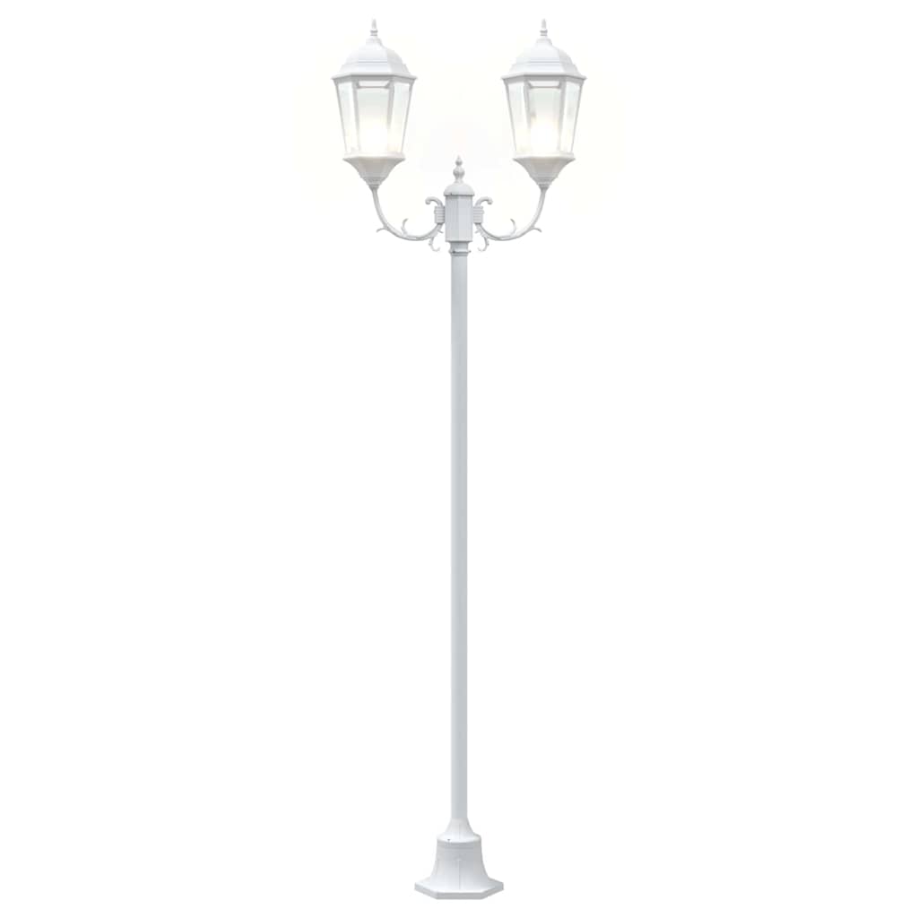 vidaXL Lampa ogrodowa Biały 68 x 20 x 235 cm Aluminium i szkło