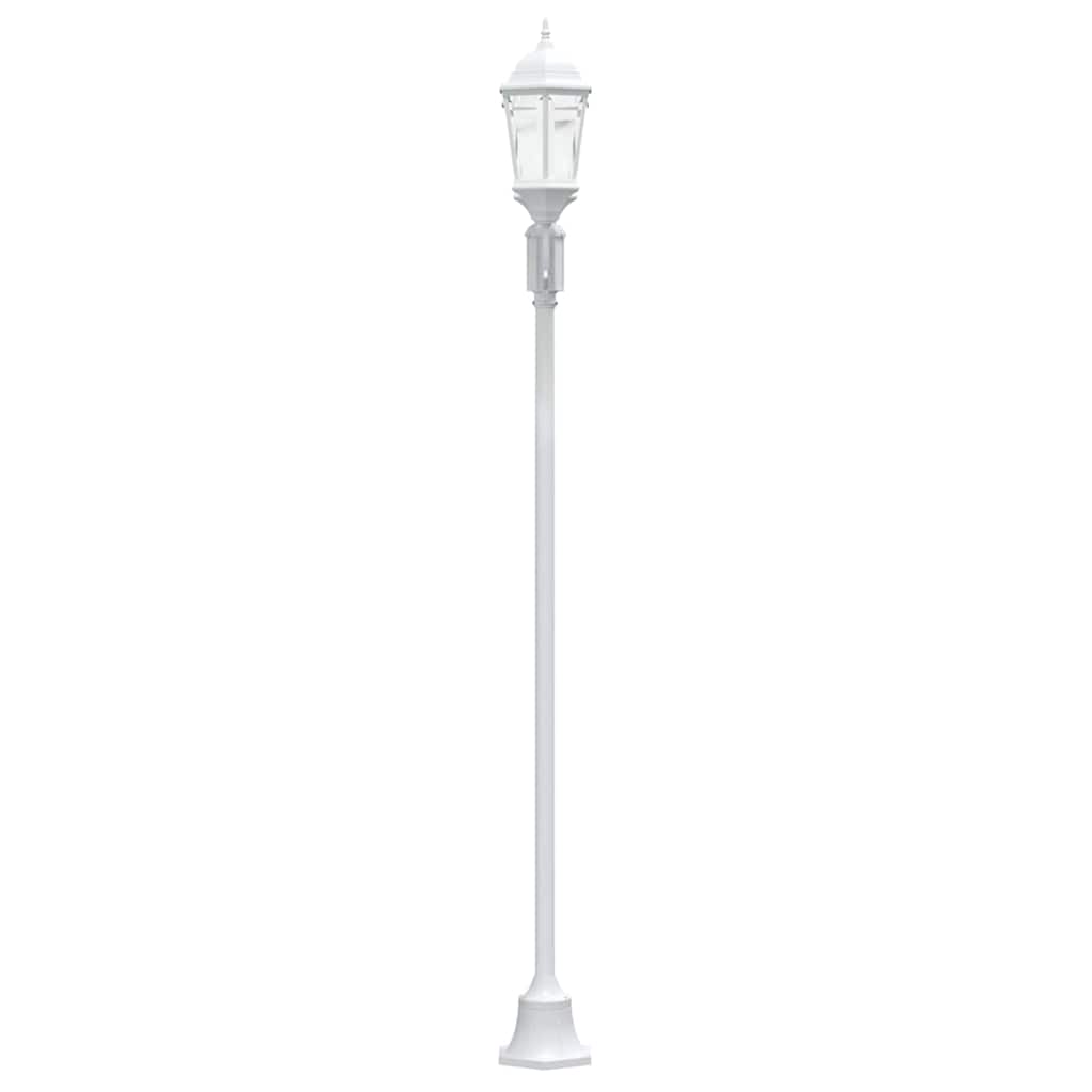 vidaXL Lampa ogrodowa Biały 68 x 20 x 235 cm Aluminium i szkło