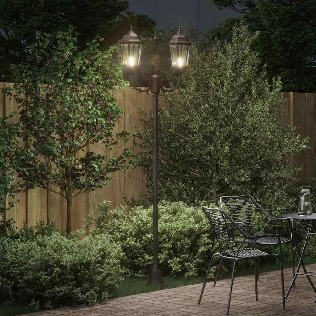 vidaXL Lampa ogrodowa kolor bronzu 68 x 20 x 235 cm Aluminium i szkło