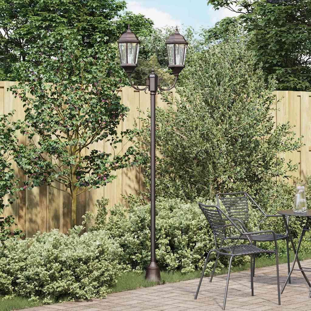 vidaXL Lampa ogrodowa kolor bronzu 68 x 20 x 235 cm Aluminium i szkło