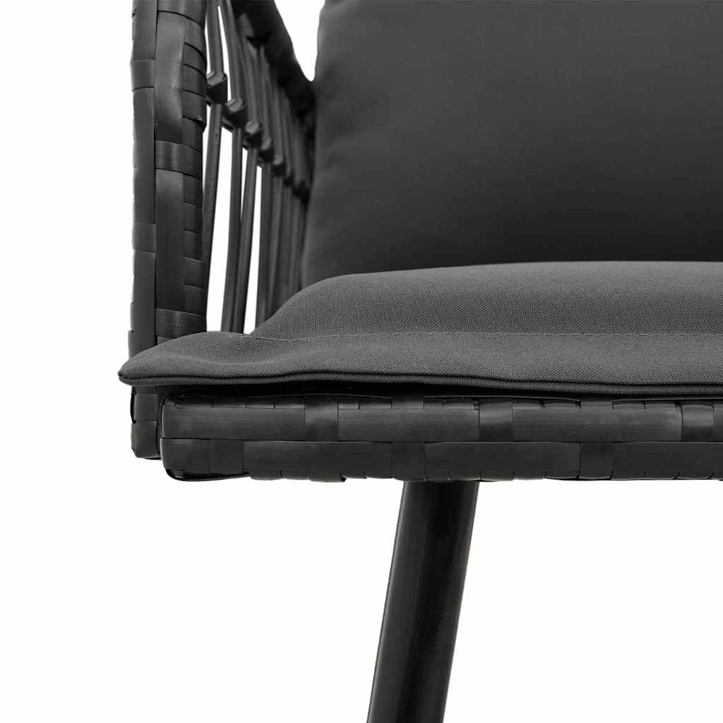 vidaXL Zestaw Sof na Ogród 2 pcs Czarny polirattan