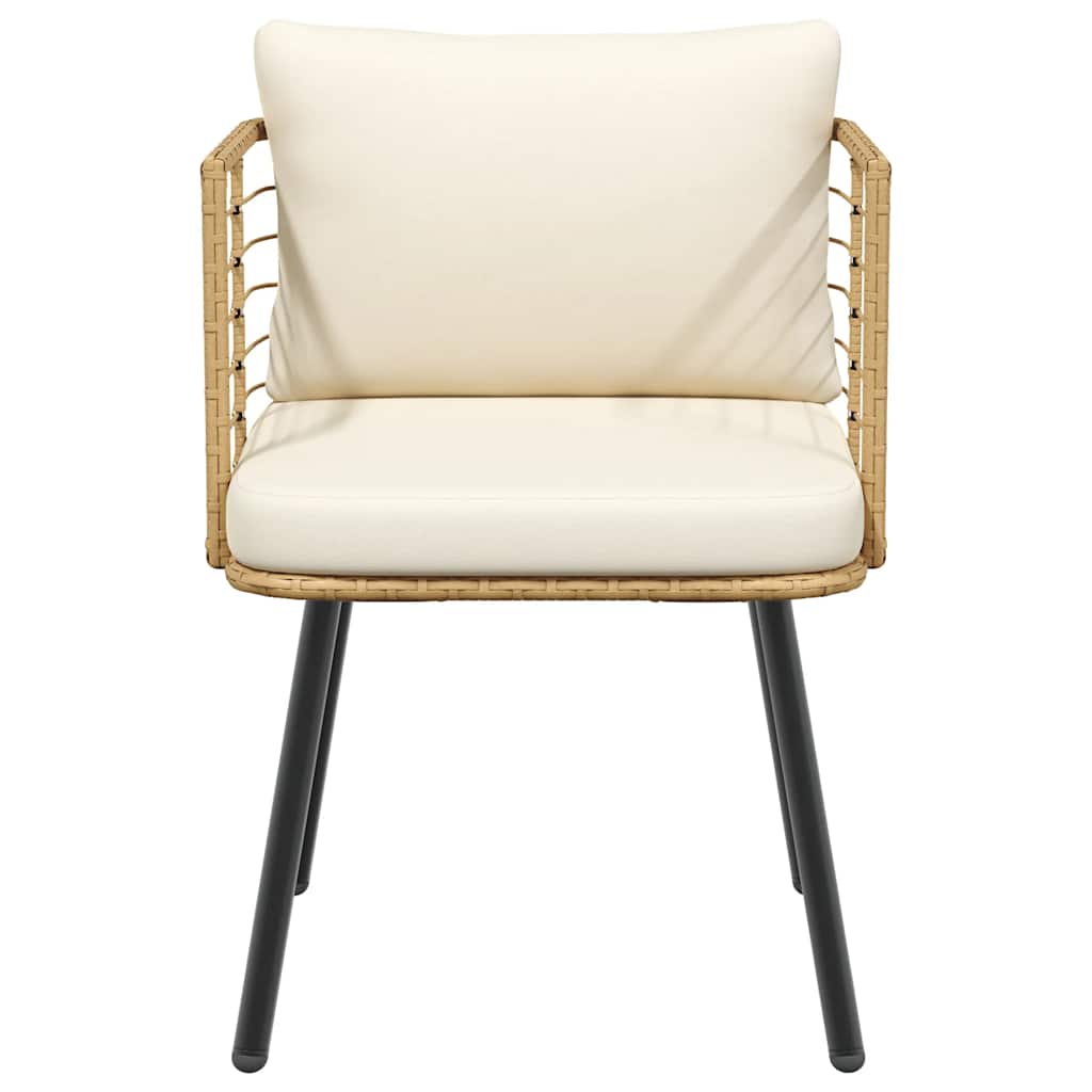 vidaXL Krzesła ogrodowe 2 szt. z poduszkami Naturalny polirattan